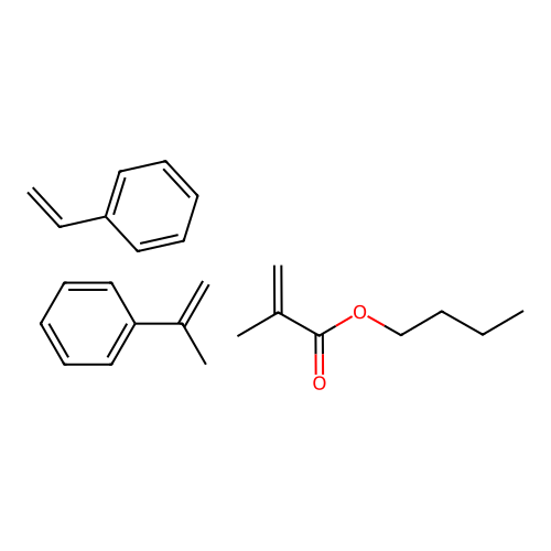 Butyl 2-methylprop-2-enoate;prop-1-en-2-ylbenzene;styrene structure