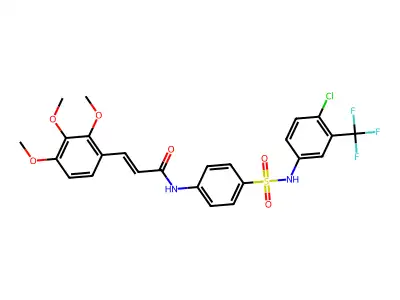 N-(4-{[4-Chloro-3-(trifluoromethyl)phenyl]sulfamoyl}phenyl)-3-(2,3,4-trimethoxyphenyl)prop-2-enamide structure