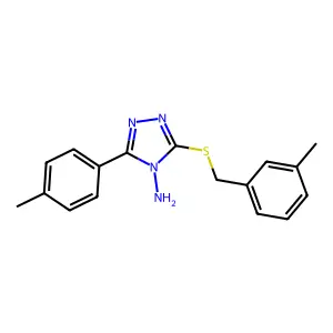 5-(4-Methylphenyl)-3-[(3-methylphenyl)methylthio]-1,2,4-triazole-4-ylamine structure