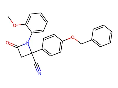 1-(2-Methoxyphenyl)-4-oxo-2-(4-phenylmethoxyphenyl)azetidine-2-carbonitrile structure