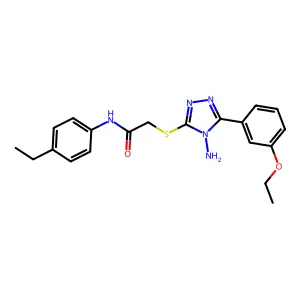 2-[4-amino-5-(3-ethoxyphenyl)(1,2,4-triazol-3-ylthio)]-N-(4-ethylphenyl)acetam ide structure