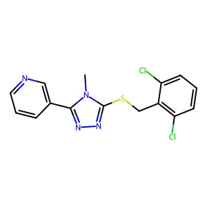 3-[(2,6-Dichlorophenyl)methylthio]-4-methyl-5-(3-pyridyl)-1,2,4-triazole structure