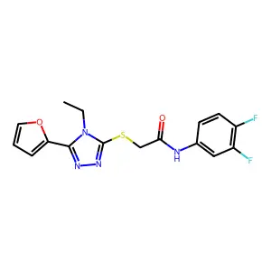N-(3,4-Difluorophenyl)-2-((4-ET-5-(2-furyl)-4H-1,2,4-triazol-3-YL)thio)acetamide structure