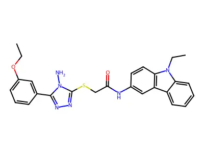 2-{[4-amino-5-(3-ethoxyphenyl)-4H-1,2,4-triazol-3-yl]sulfanyl}-N-(9-ethyl-9H-carbazol-3-yl)acetamide structure