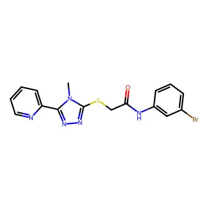 N-(3-bromophenyl)-2-{[4-methyl-5-(pyridin-2-yl)-4H-1,2,4-triazol-3-yl]sulfanyl}acetamide structure