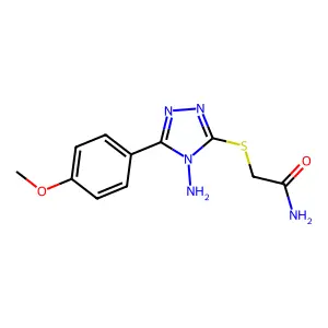 2-[4-Amino-5-(4-methoxyphenyl)-1,2,4-triazol-3-ylthio]acetamide structure