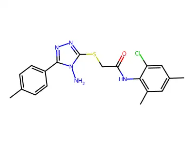 2-[4-amino-5-(4-methylphenyl)(1,2,4-triazol-3-ylthio)]-N-(2-chloro-4,6-dimethy lphenyl)acetamide structure