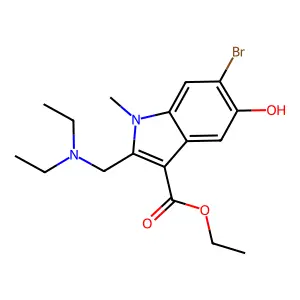 ethyl 6-bromo-2-[(diethylamino)methyl]-5-hydroxy-1-methyl-1H-indole-3-carboxylate structure
