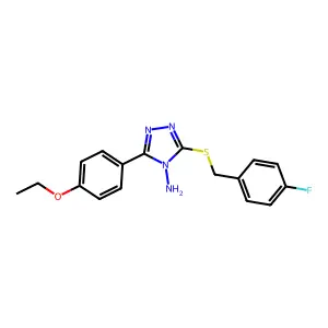 5-(4-Ethoxyphenyl)-3-[(4-fluorophenyl)methylthio]-1,2,4-triazole-4-ylamine structure