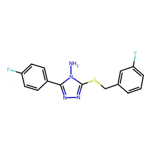5-(4-Fluorophenyl)-3-[(3-fluorophenyl)methylthio]-1,2,4-triazole-4-ylamine structure