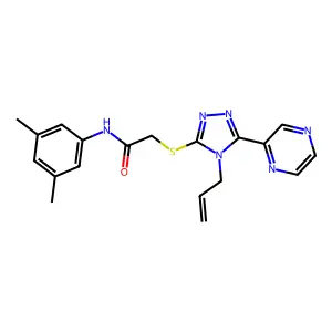 N-(3,5-dimethylphenyl)-2-{[4-(prop-2-en-1-yl)-5-(pyrazin-2-yl)-4H-1,2,4-triazol-3-yl]sulfanyl}acetamide structure