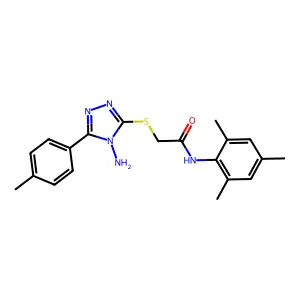 2-{[4-amino-5-(4-methylphenyl)-4H-1,2,4-triazol-3-yl]sulfanyl}-N-(2,4,6-trimethylphenyl)acetamide structure
