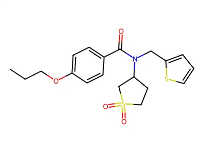 N-(1,1-dioxidotetrahydrothiophen-3-yl)-4-propoxy-N-(thiophen-2-ylmethyl)benzamide structure