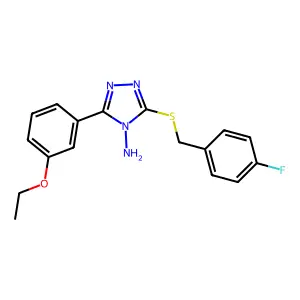 5-(3-Ethoxyphenyl)-3-[(4-fluorophenyl)methylthio]-1,2,4-triazole-4-ylamine structure