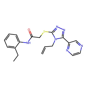 N-(2-ethylphenyl)-2-{[4-(prop-2-en-1-yl)-5-(pyrazin-2-yl)-4H-1,2,4-triazol-3-yl]sulfanyl}acetamide structure