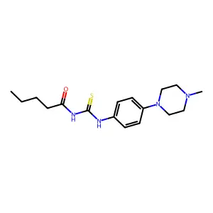 N-[[4-(4-methylpiperazin-1-yl)phenyl]carbamothioyl]pentanamide structure