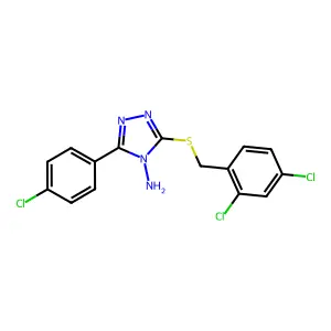 3-[(2,4-Dichlorophenyl)methylthio]-5-(4-chlorophenyl)-1,2,4-triazole-4-ylamine structure