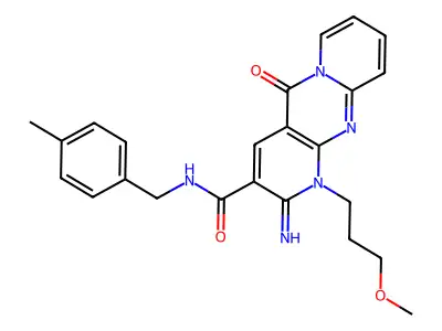 2-imino-1-(3-methoxypropyl)-N-(4-methylbenzyl)-5-oxo-1,5-dihydro-2H-dipyrido[1,2-a:2',3'-d]pyrimidine-3-carboxamide structure