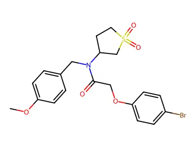 2-(4-bromophenoxy)-N-(1,1-dioxidotetrahydrothiophen-3-yl)-N-(4-methoxybenzyl)acetamide structure