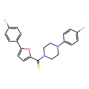 (5-(4-Fluorophenyl)furan-2-yl)(4-(4-fluorophenyl)piperazin-1-yl)methanethione structure
