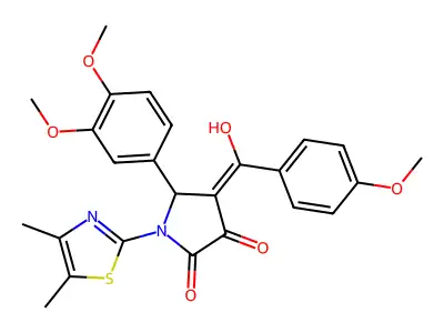 5-(3,4-dimethoxyphenyl)-1-(4,5-dimethyl-1,3-thiazol-2-yl)-3-hydroxy-4-(4-methoxybenzoyl)-2,5-dihydro-1H-pyrrol-2-one structure