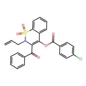 2-allyl-3-benzoyl-1,1-dioxido-2H-1,2-benzothiazin-4-yl 4-chlorobenzoate structure