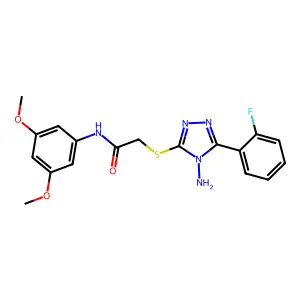 2-{[4-amino-5-(2-fluorophenyl)-4H-1,2,4-triazol-3-yl]sulfanyl}-N-(3,5-dimethoxyphenyl)acetamide structure