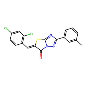 (5Z)-5-(2,4-dichlorobenzylidene)-2-(3-methylphenyl)[1,3]thiazolo[3,2-b][1,2,4]triazol-6(5H)-one structure