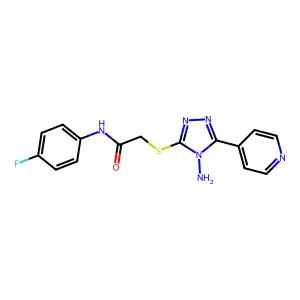 2-((4-amino-5-(pyridin-4-yl)-4H-1,2,4-triazol-3-yl)thio)-N-(4-fluorophenyl)acetamide structure