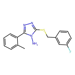 3-[(3-Fluorophenyl)methylthio]-5-(2-methylphenyl)-1,2,4-triazole-4-ylamine structure