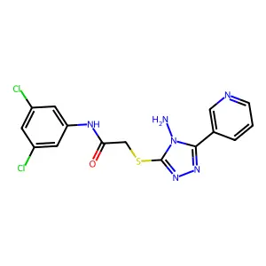 2-((4-amino-5-(pyridin-3-yl)-4H-1,2,4-triazol-3-yl)thio)-N-(3,5-dichlorophenyl)acetamide structure
