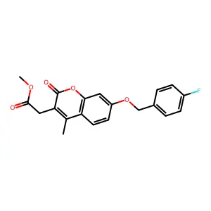 Methyl 2-[7-[(4-fluorophenyl)methoxy]-4-methyl-2-oxochromen-3-yl]acetate structure