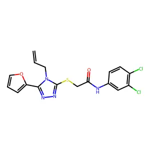 N-(3,4-dichlorophenyl)-2-{[5-(furan-2-yl)-4-(prop-2-en-1-yl)-4H-1,2,4-triazol-3-yl]sulfanyl}acetamide structure
