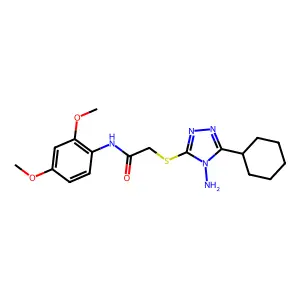2-((4-amino-5-cyclohexyl-4H-1,2,4-triazol-3-yl)thio)-N-(2,4-dimethoxyphenyl)acetamide structure