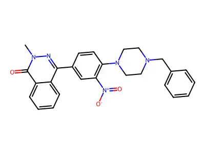 4-[4-(4-Benzylpiperazin-1-yl)-3-nitrophenyl]-2-methylphthalazin-1-one structure