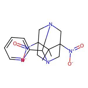 6,6-Dimethyl-5,7-dinitro-2-(pyridin-2-yl)-1,3-diazatricyclo[3.3.1.1~3,7~]decane structure