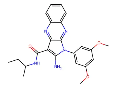 2-amino-N-(sec-butyl)-1-(3,5-dimethoxyphenyl)-1H-pyrrolo[2,3-b]quinoxaline-3-carboxamide structure
