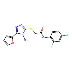 2-{[4-amino-5-(furan-2-yl)-4H-1,2,4-triazol-3-yl]sulfanyl}-N-(2,4-difluorophenyl)acetamide structure