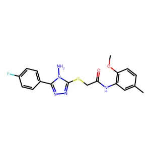 2-{[4-amino-5-(4-fluorophenyl)-4H-1,2,4-triazol-3-yl]sulfanyl}-N-(2-methoxy-5-methylphenyl)acetamide structure
