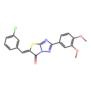 (5Z)-5-(3-chlorobenzylidene)-2-(3,4-dimethoxyphenyl)[1,3]thiazolo[3,2-b][1,2,4]triazol-6(5H)-one structure