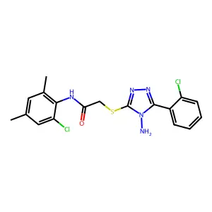 2-{[4-amino-5-(2-chlorophenyl)-4H-1,2,4-triazol-3-yl]sulfanyl}-N-(2-chloro-4,6-dimethylphenyl)acetamide structure