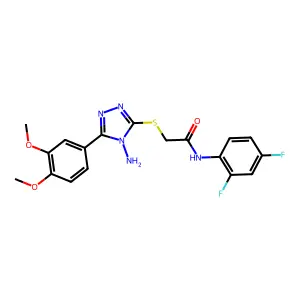 2-{[4-amino-5-(3,4-dimethoxyphenyl)-4H-1,2,4-triazol-3-yl]sulfanyl}-N-(2,4-difluorophenyl)acetamide structure