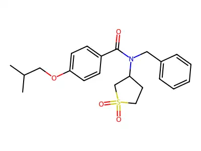 N-benzyl-N-(1,1-dioxidotetrahydrothiophen-3-yl)-4-(2-methylpropoxy)benzamide structure