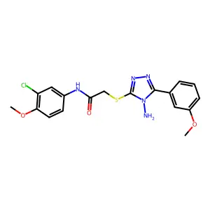 2-[4-amino-5-(3-methoxyphenyl)(1,2,4-triazol-3-ylthio)]-N-(3-chloro-4-methoxyp henyl)acetamide structure