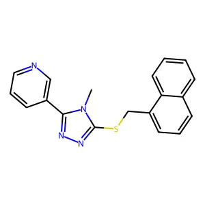 3-{4-methyl-5-[(naphthalen-1-ylmethyl)sulfanyl]-4H-1,2,4-triazol-3-yl}pyridine structure