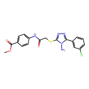 methyl 4-[({[4-amino-5-(3-chlorophenyl)-4H-1,2,4-triazol-3-yl]sulfanyl}acetyl)amino]benzoate structure