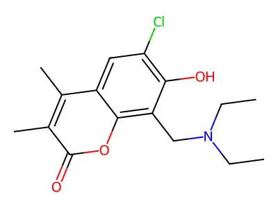 6-chloro-8-[(diethylamino)methyl]-7-hydroxy-3,4-dimethyl-2H-chromen-2-one structure