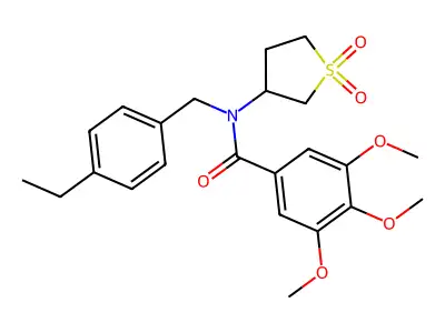 N-(1,1-dioxidotetrahydrothiophen-3-yl)-N-(4-ethylbenzyl)-3,4,5-trimethoxybenzamide structure