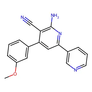 2-Amino-4-(3-methoxyphenyl)-6-pyridin-3-ylpyridine-3-carbonitrile structure