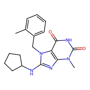 8-Cyclopentylamino-3-methyl-7-(2-methyl-benzyl)-3,7-dihydro-purine-2,6-dione structure
